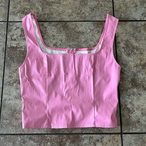 Bubblegum pink pleather tank top! Size L